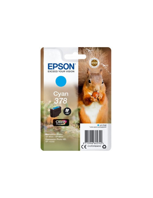 Cartucho tinta epson c13t37824010 singlepack cian