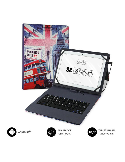Funda + teclado subblim keytab usb