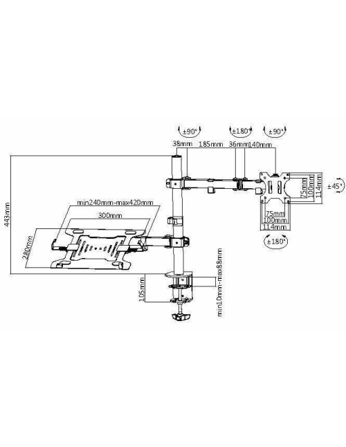 Soporte equip pantalla mesa 13 pulgadas - 32 pulgadas doble