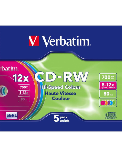 Verbatim cd - rw 700mb 8x - 10x tarrina 5