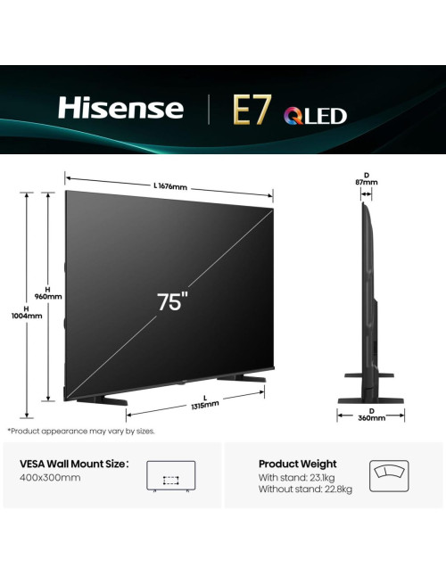 Tv hisense 75 pulgadas qled 4k uhd