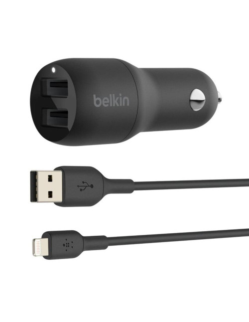 Cargador coche belkin ccd001bt1mbk 24w 2x