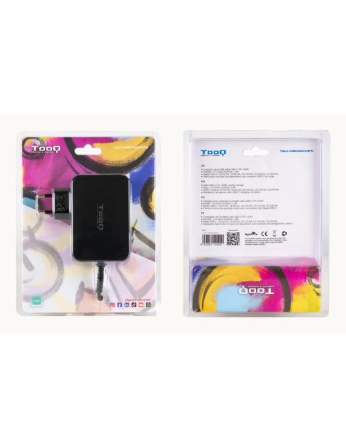 Cargador portatil tooq tqlc - usbcgan100pd 100w usb - c