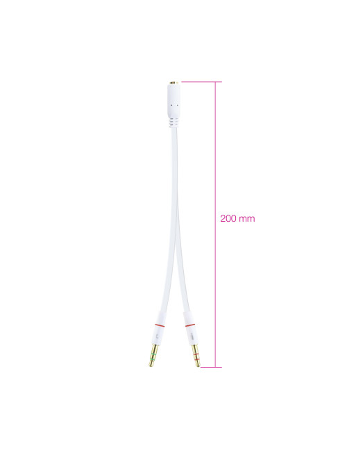 Cable audio 1xjack - 3.5 a 2xjack - 3.5 nanocable