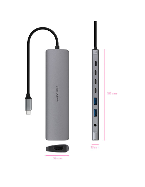 Hub nanocable usb - c 8 en 1