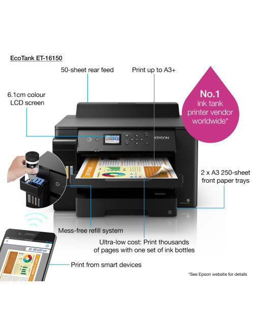 Impresora inyección epson ecotank et - 16150 color