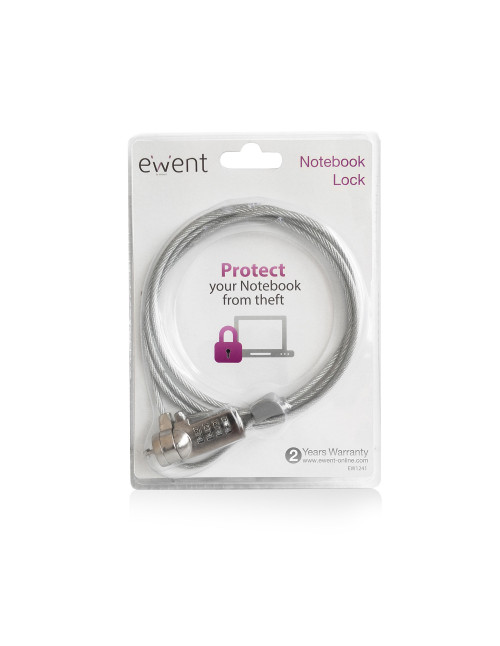 Cable seguridad ewent portatil kesington combinacion