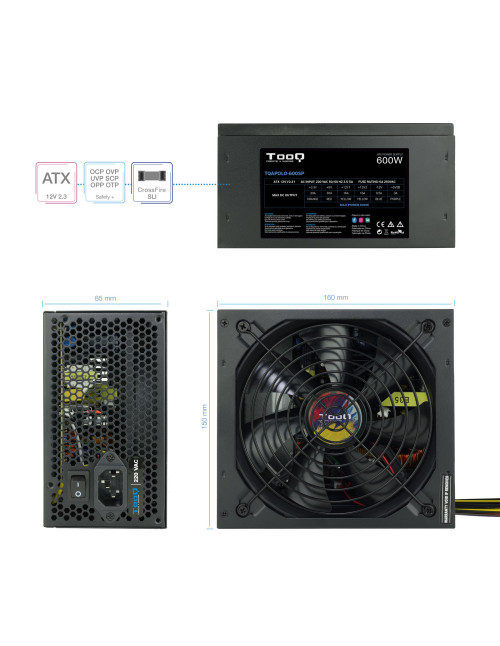Fuente alimentacion tooq tqapolo - 600sp atx 600w