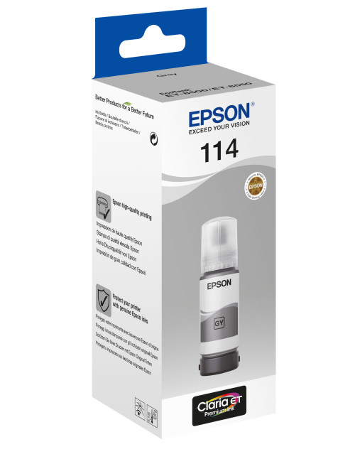 Botella tinta epson ecotank 114 gris