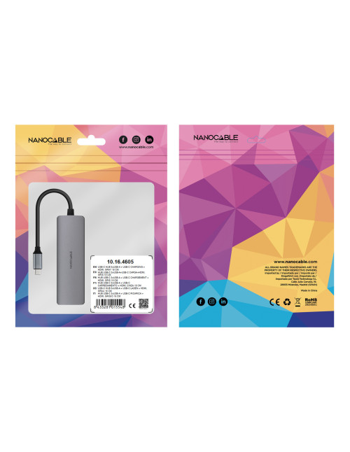 Hub nanocable usb - c 5 en 1