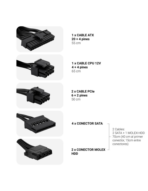Fuente alimentacion coolbox atx 550w powerline