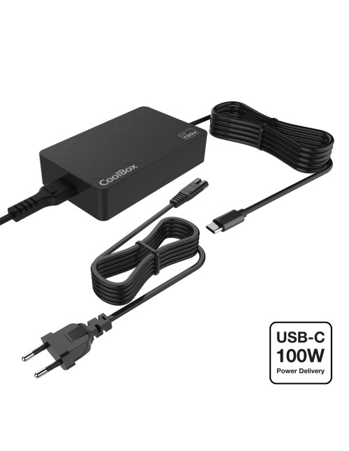 Adaptador cargador portatil usb - c coolbox 100w