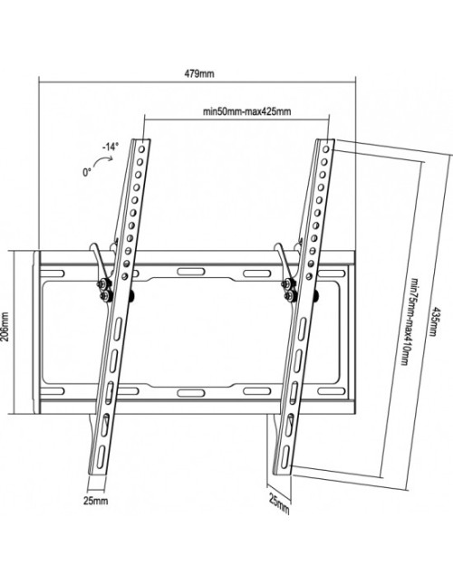 Soporte pantalla equip 32 pulgadas -  55 pulgadas inclinable