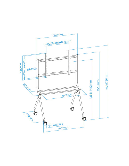 Soporte suelo con ruedas tooq fs20205m - b