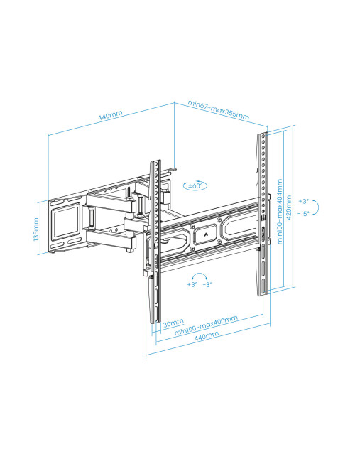 Soporte pared tooq pantallas 32 pulgadas -  70 pulgadas