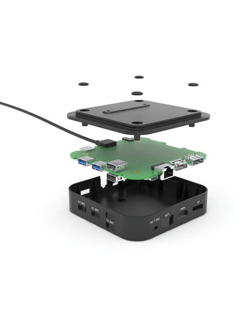 Docking station con adaptador corriente universal