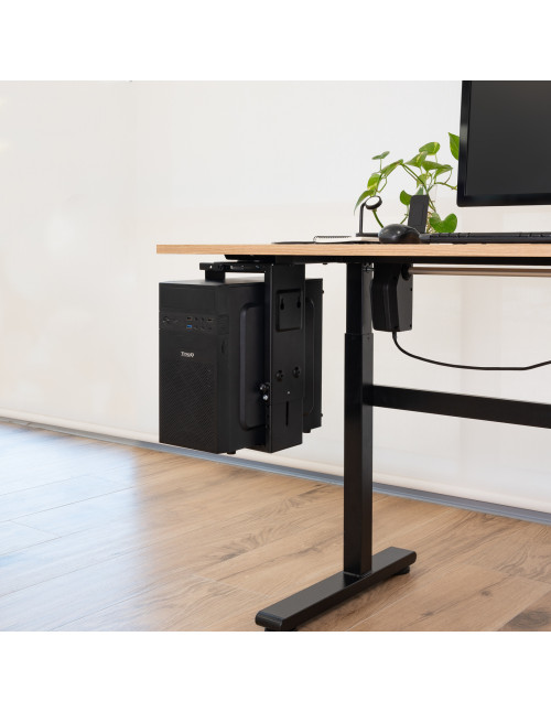 Soporte cpu tooq escritorio pared negro