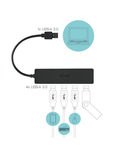 Hub i - tec usb 3.0 delgado con