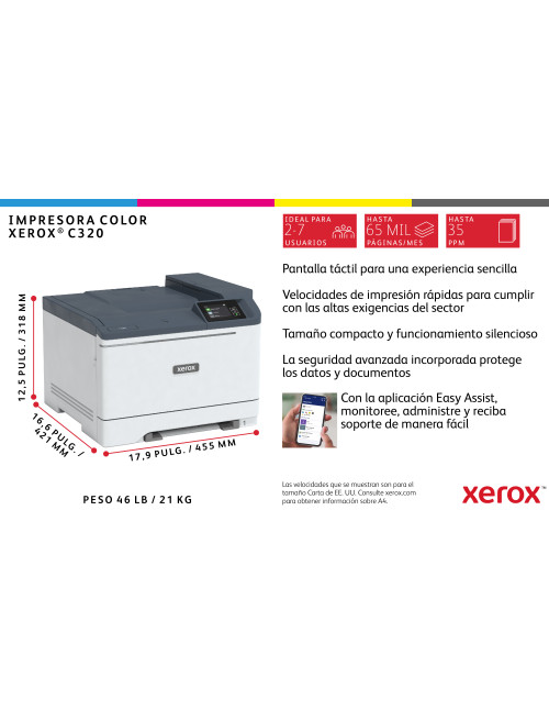 Impresora xerox laser c320v_dni color a4