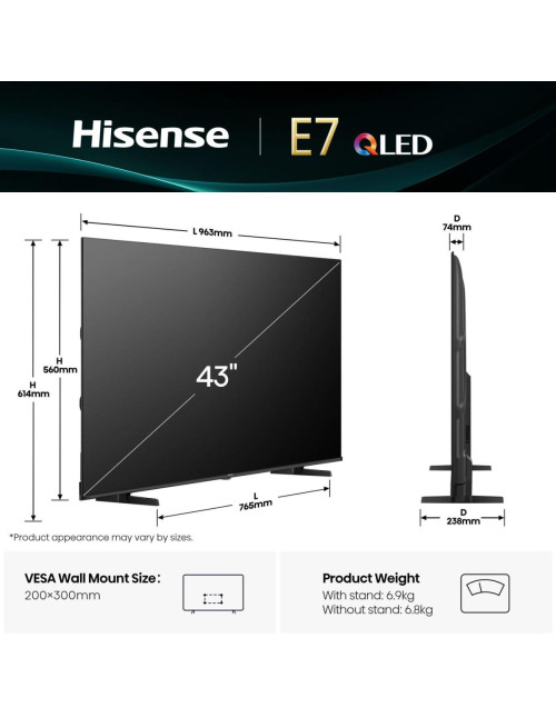 Tv hisense 43 pulgadas qled 4k uhd