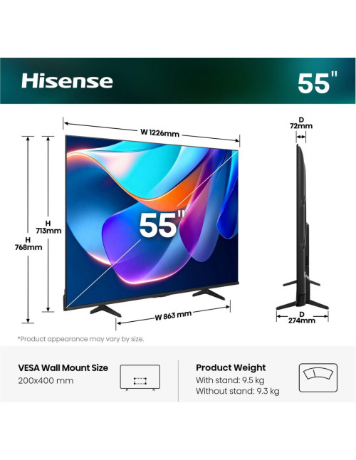 Tv hisense 55 pulgadas led 4k uhd