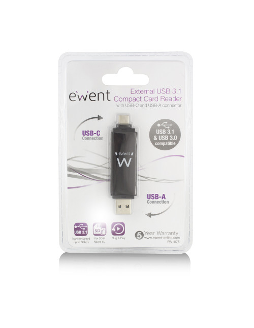 Lector tarjetas compacto ewent usb 3.1