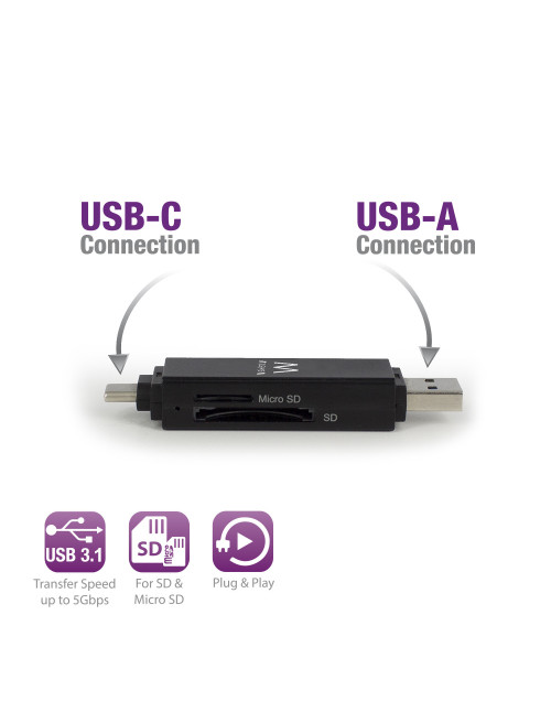 Lector tarjetas compacto ewent usb 3.1
