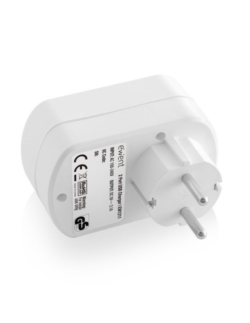 Cargador usb ewent 2 puertos 155w