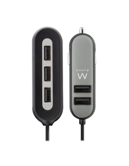 Cargador usb ewent coche 5 puertos