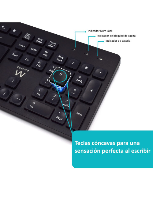 Teclado inalambrico multimedia ewent ew3256 +