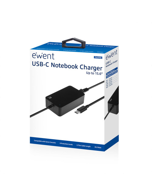 Cargador usb tipo c ewent ew3981