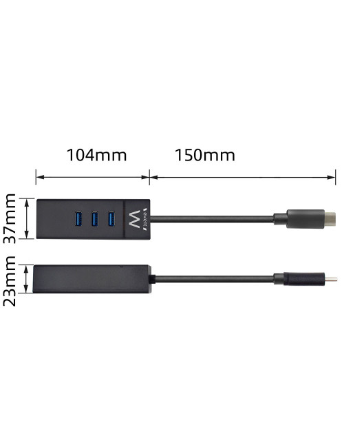 Hub usb ewent 3 puertos usb
