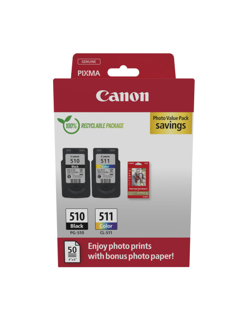 Cartucho canon pg - 510 cl - 511 + papel