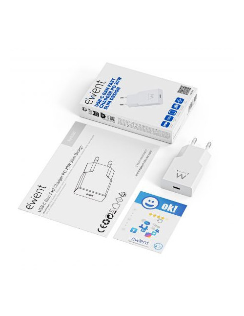 Cargador ewent ew1310 20w usb tipo