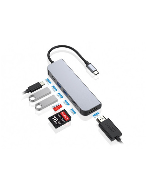 Adaptador hub 6 en 1 conceptronic