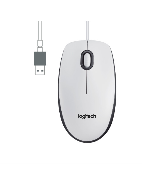 Mouse raton logitech m100 blanco usb