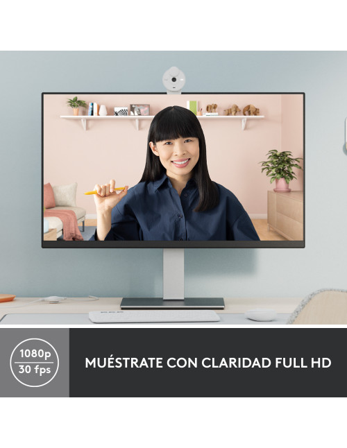 Webcam logitech brio 300 blanco crudo