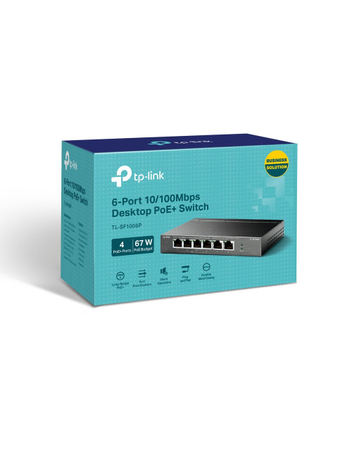 Switch 6 puertos tp - link tl - sf1006p 10