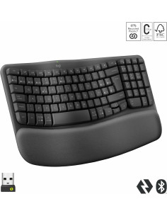 Teclado logitech wave keys bluetooth negro