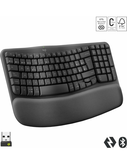 Teclado logitech wave keys bluetooth negro