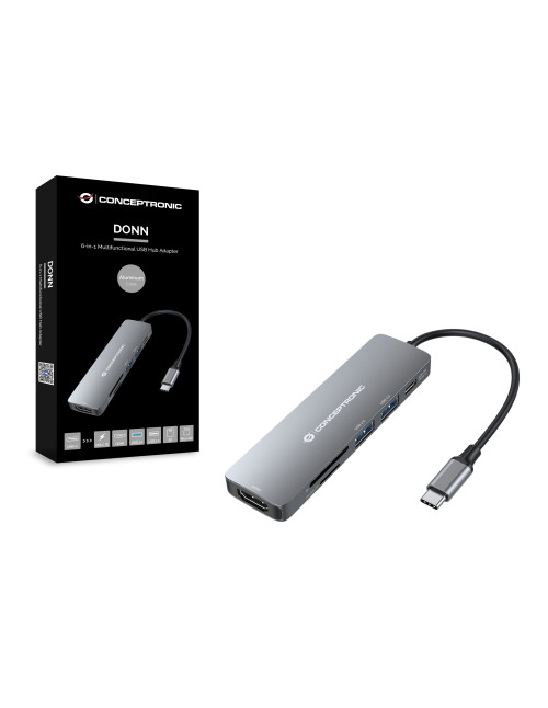 Adaptador usb - c 6en1 conceptronic donn11 hdmi