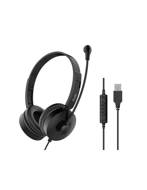 Auricular equip usb + microfono flexible