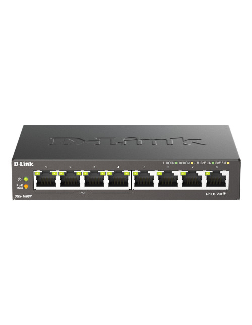 Switch 8 puertos gigabit poe d - link