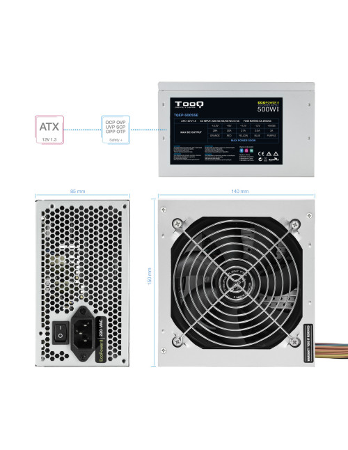 Fuente alimentacion tooq ep - ii tqep - 500sse 500w