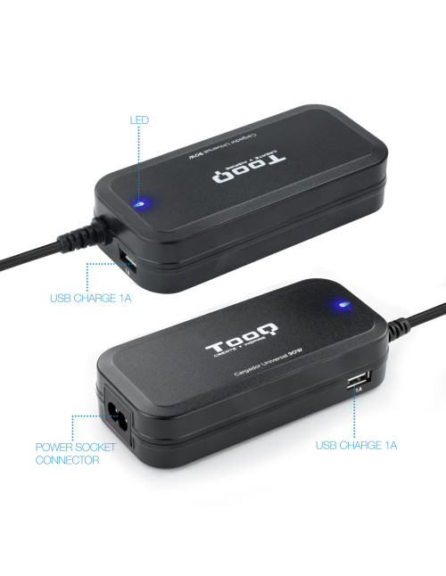 Cargador automatico universal tooq tqlc - 90bs02at 90w