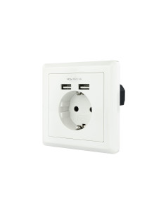 Enchufe nanocable tooq schuko 2 tomas