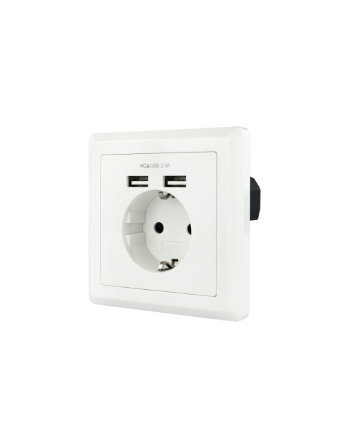 Enchufe nanocable tooq schuko 2 tomas