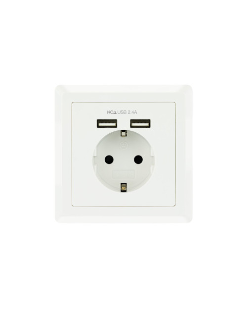 Enchufe nanocable tooq schuko 2 tomas