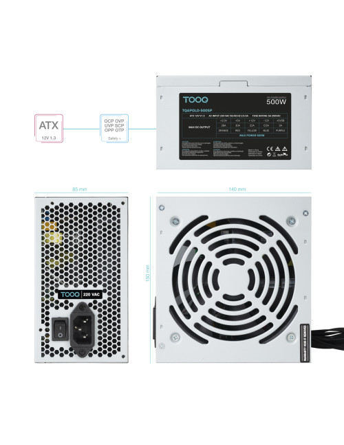 Fuente alimentacion tooq tqapolo - 500sp 500w pfc