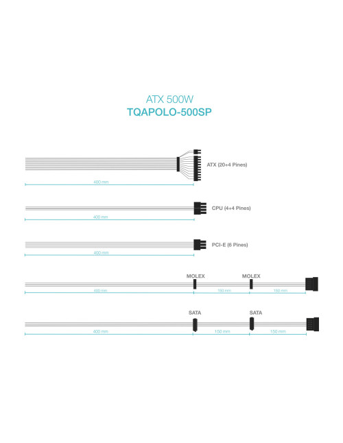 Fuente alimentacion tooq tqapolo - 500sp 500w pfc